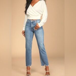 Just Black denim Roaming Wild Medium Wash High-Waisted Straight-Leg Jeans